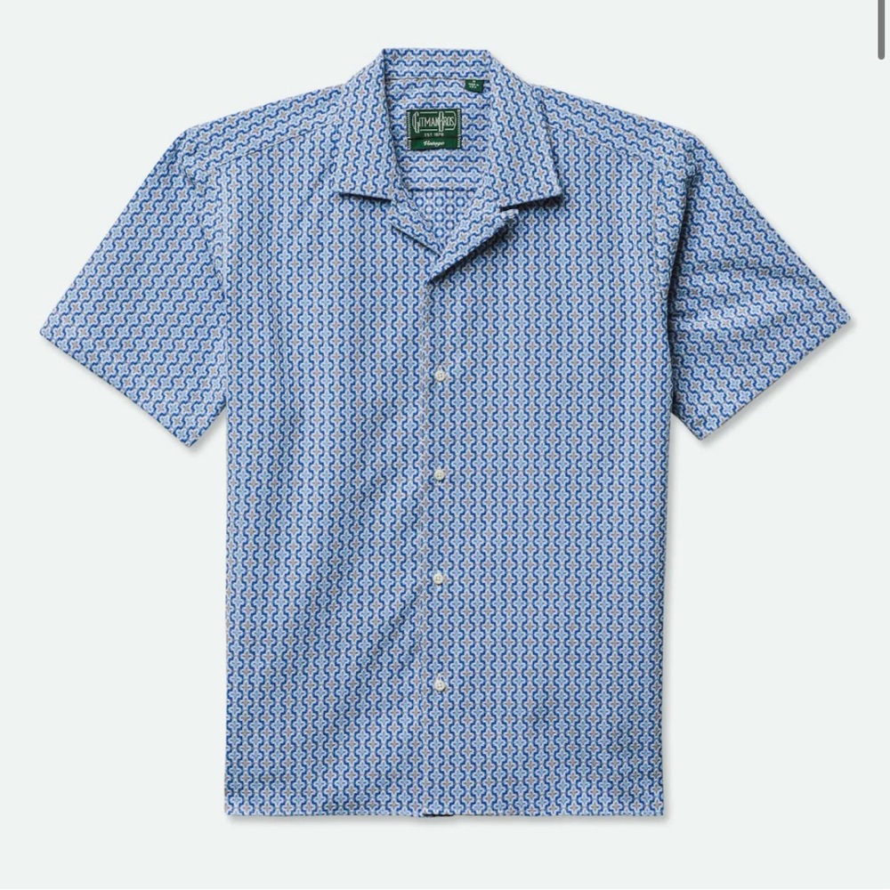 Gitman Vintage: Summer Ready Jacquard Shirt - Blue/L